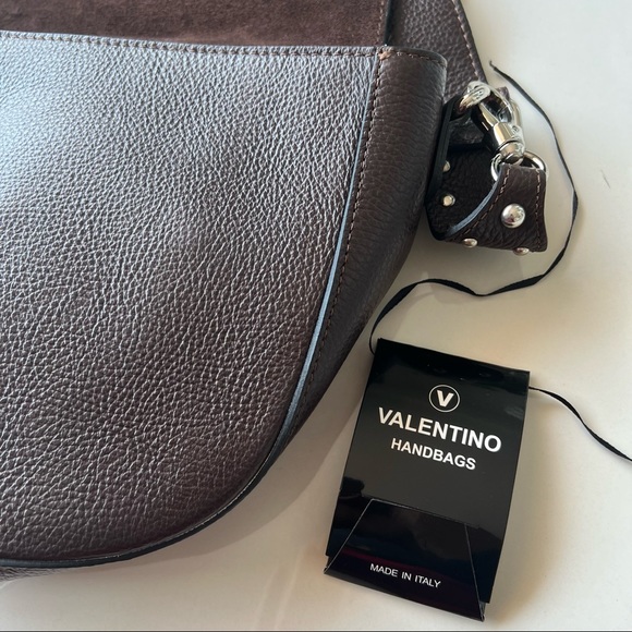 Valentino by Mario Valentino Dark Brown Leather Flap Bag - Picture 6 of 7